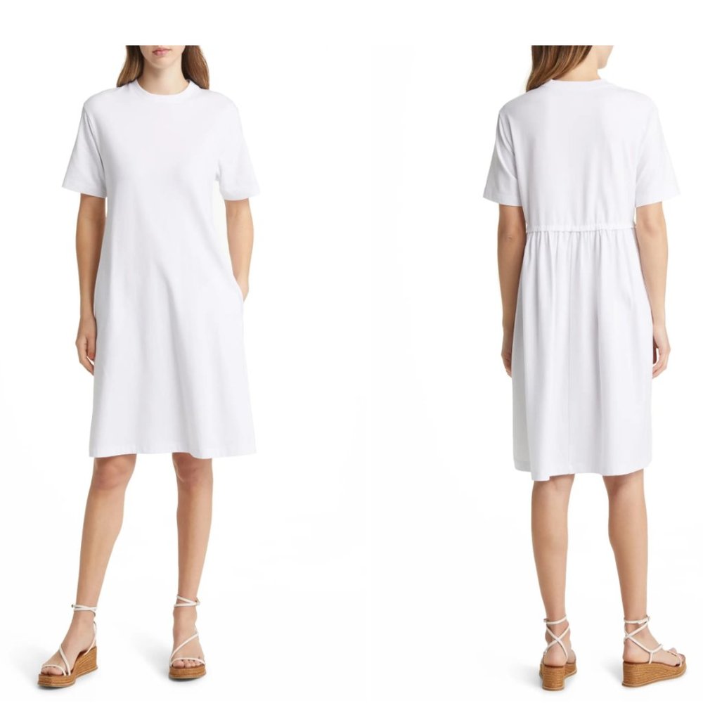 Max Mara Optical Cotton Blend Jersey T-Shirt Dress